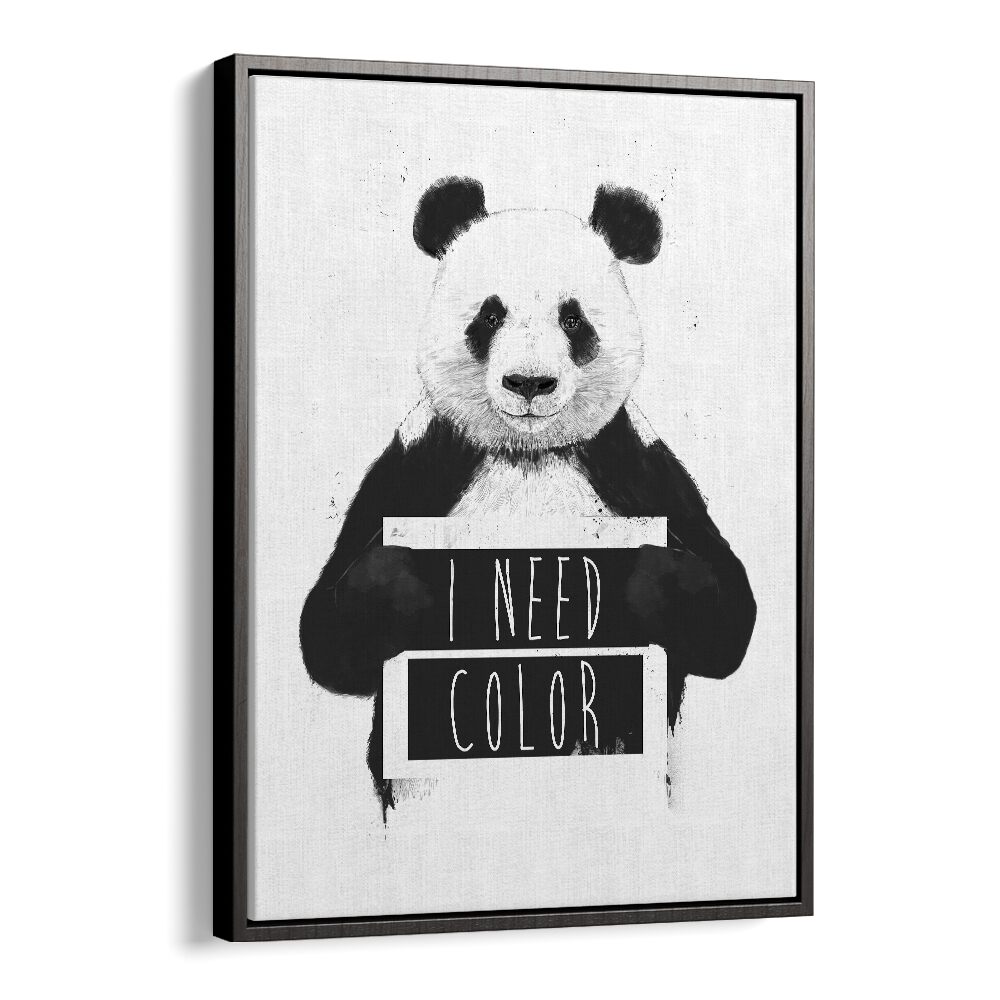 I Need Color By Balazs Solti Kids Room Art in Black Floater Frame