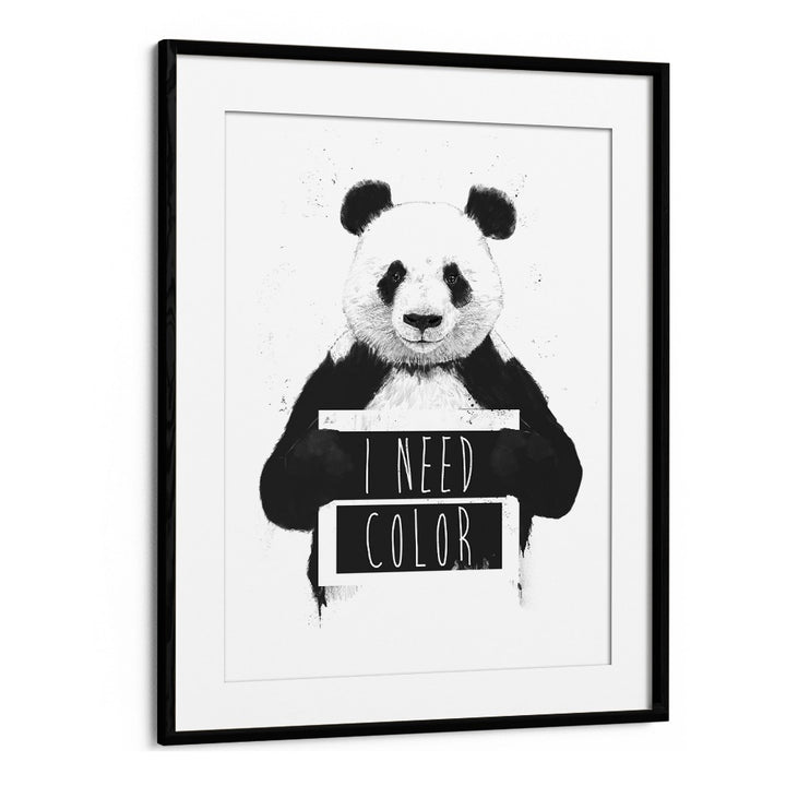 I Need Color By Balazs Solti Kids Room Art in Black Frame With Mount