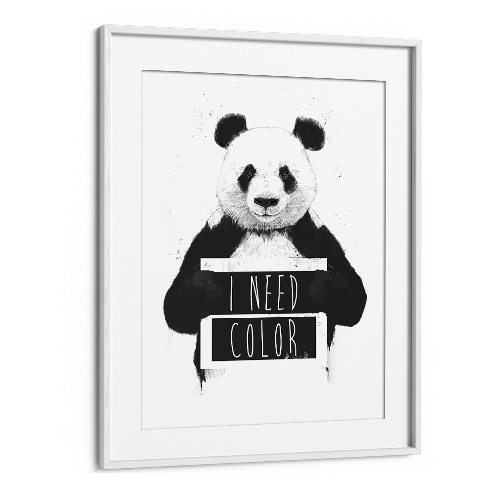 I Need Color By Balazs Solti Kids Room Art in White Frame With Mount