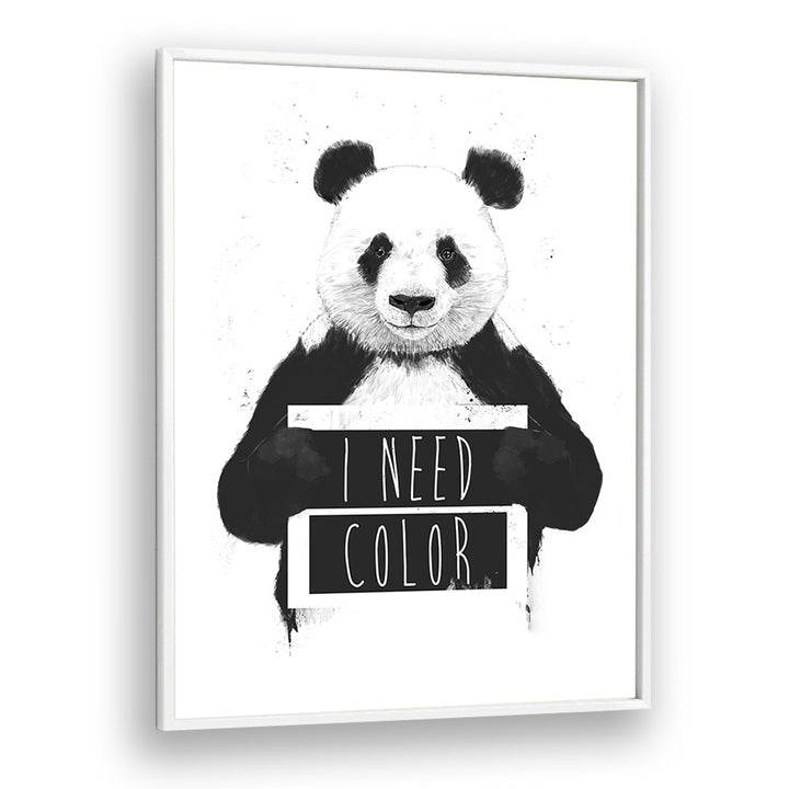 I Need Color By Balazs Solti Kids Room Art in White Plain Frame