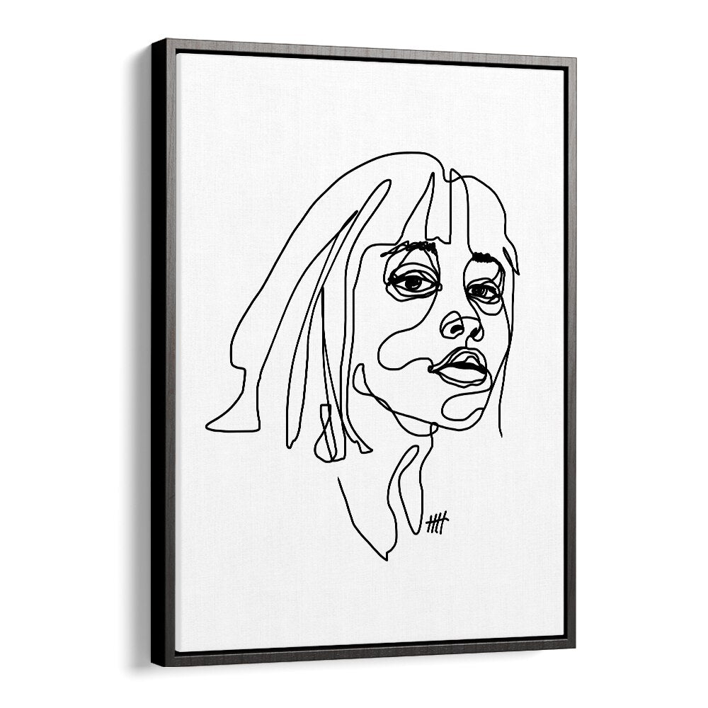 I See You Line Art Artwork in Black Floater Frame