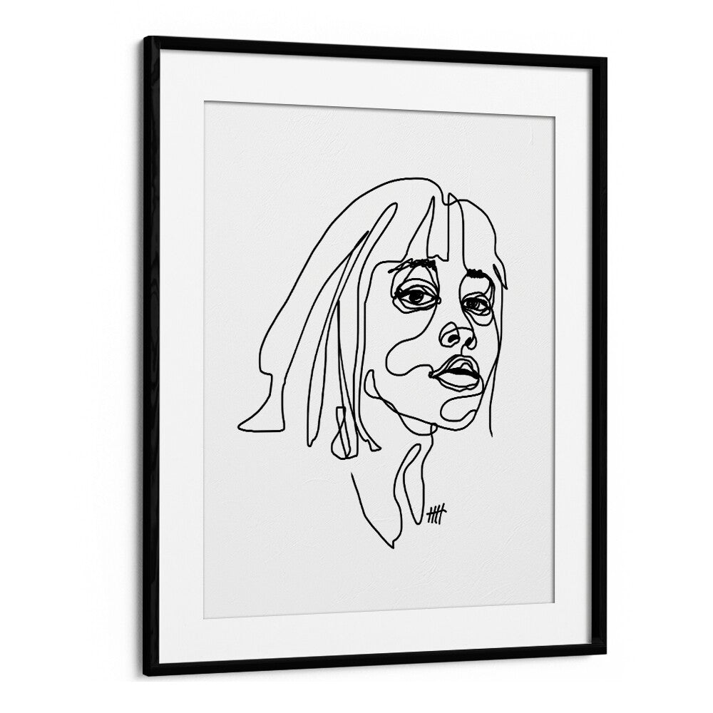 I See You Line Art Artwork in Black Frame With Mount