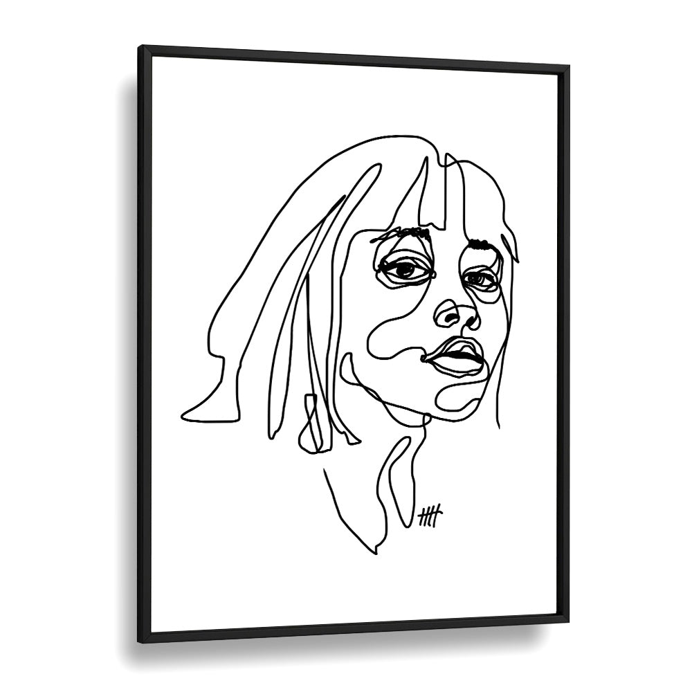 I See You Line Art Artwork in Black Plain Frame