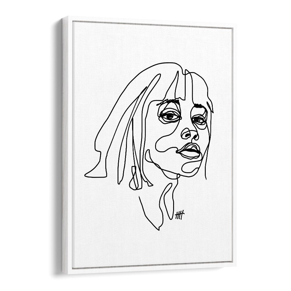 I See You Line Art Artwork in White Floater Frame