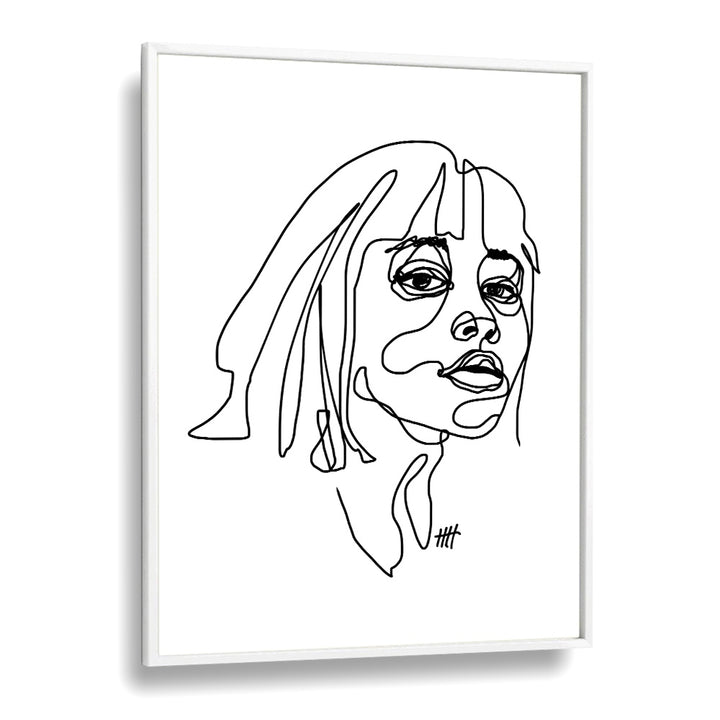 I See You Line Art Artwork in White Plain Frame