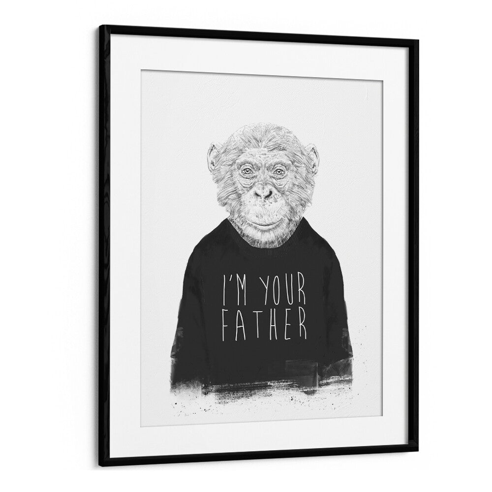 I m Your Father By Balazs Solti Wildlife Art Prints in Black Frame With Mount