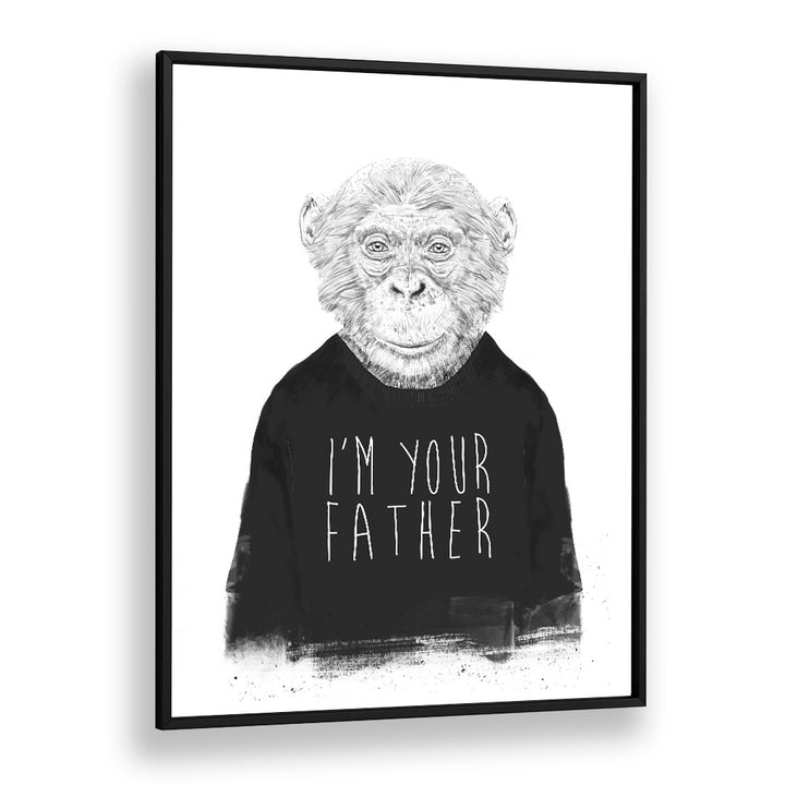 I m Your Father By Balazs Solti Wildlife Art Prints in Black Plain Frame