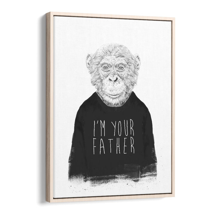 I m Your Father By Balazs Solti Wildlife Art Prints in Oak Wood Floater Frame