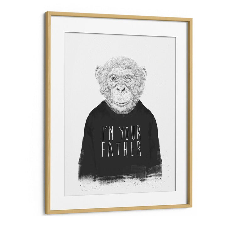 I m Your Father By Balazs Solti Wildlife Art Prints in Oak Wood Frame With Mount