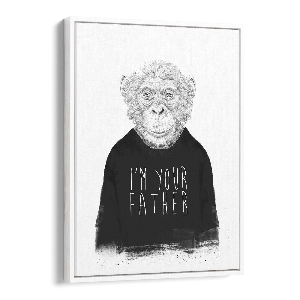 I m Your Father By Balazs Solti Wildlife Art Prints in White Floater Frame