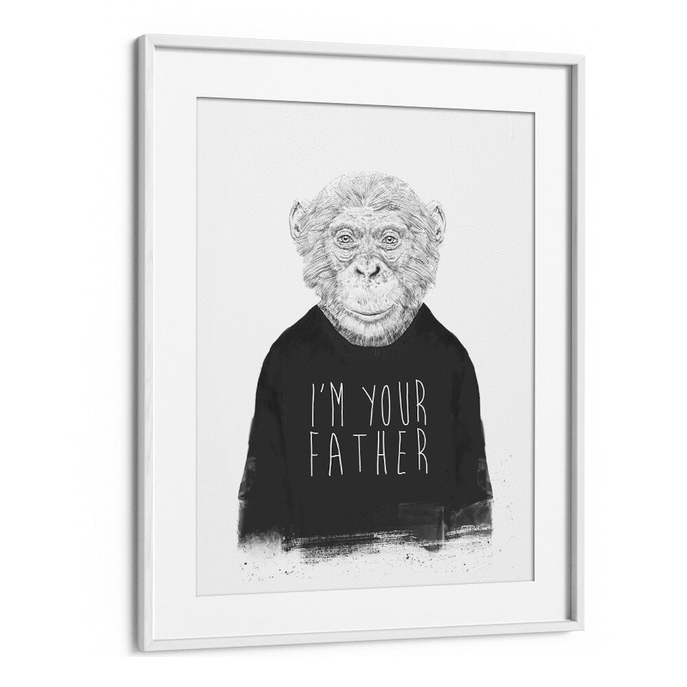 I m Your Father By Balazs Solti Wildlife Art Prints in White Frame With Mount