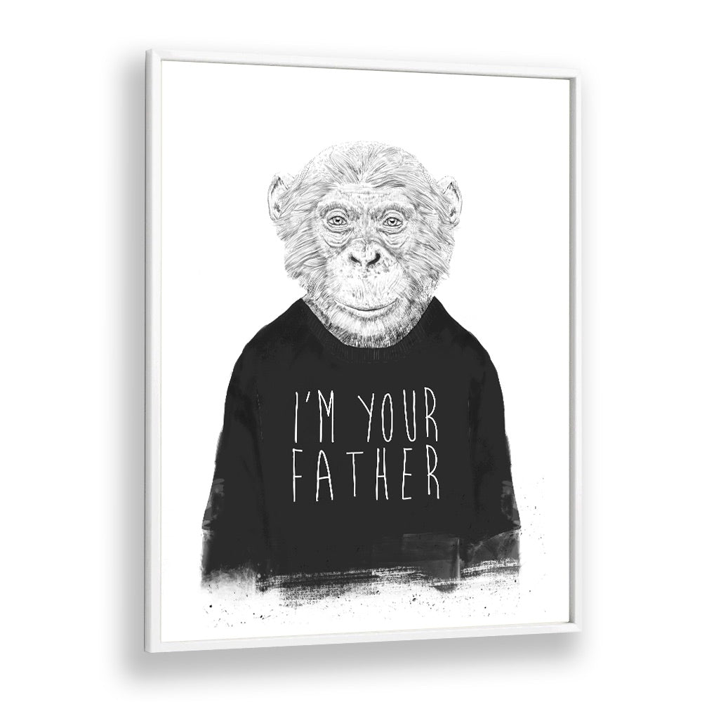 I m Your Father By Balazs Solti Wildlife Art Prints in White Plain Frame