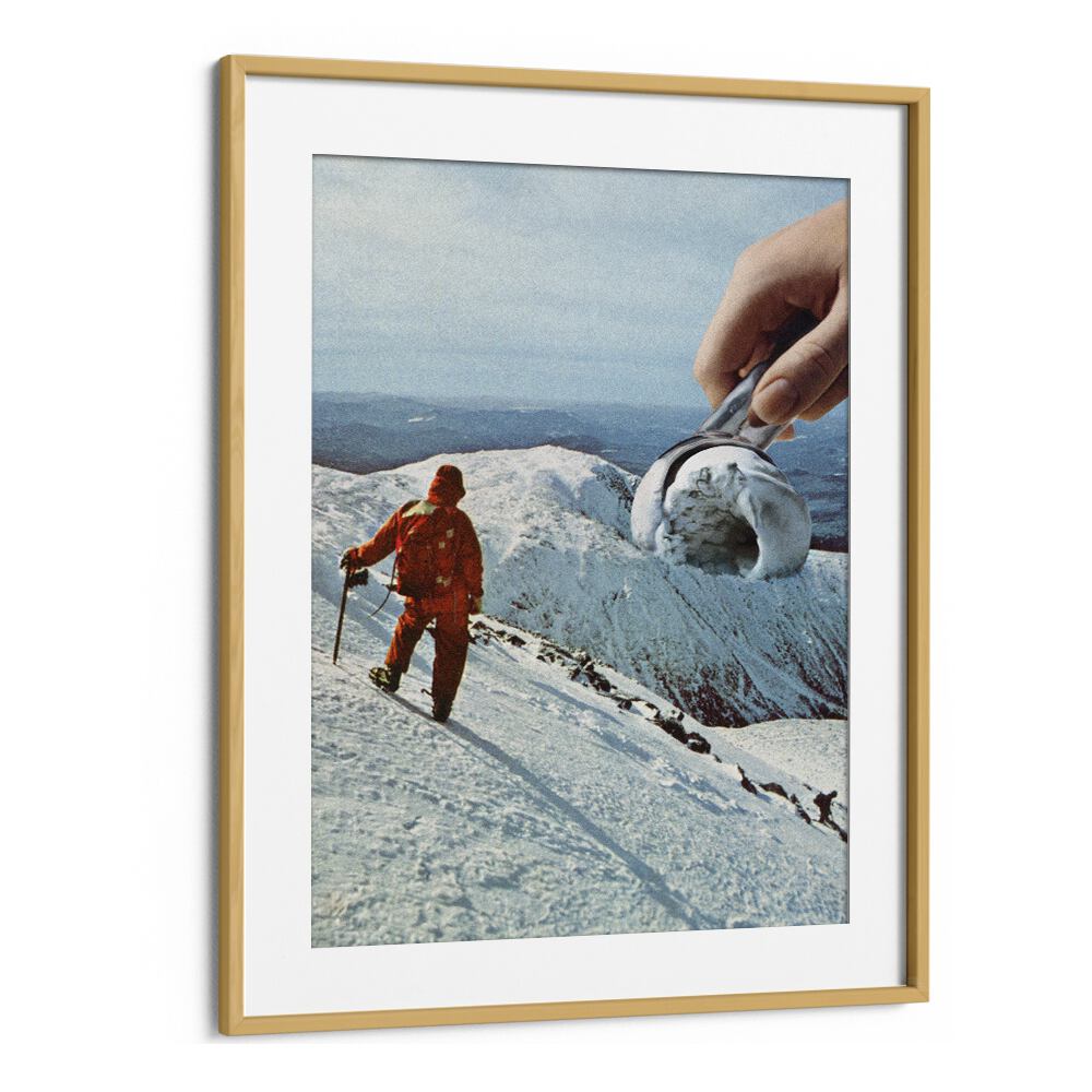 Ice Cream Mountain Cookies A Cream Surreal Art Artwork in Oak Wood Frame With Mount
