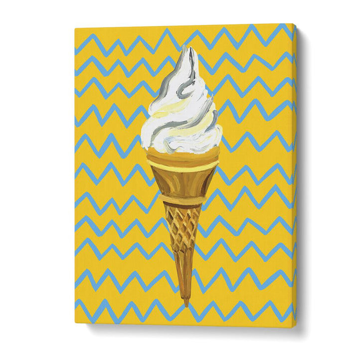 Ice Cream Yellow Zigzag Bar & Cafe Artwork in Gallery Wrap