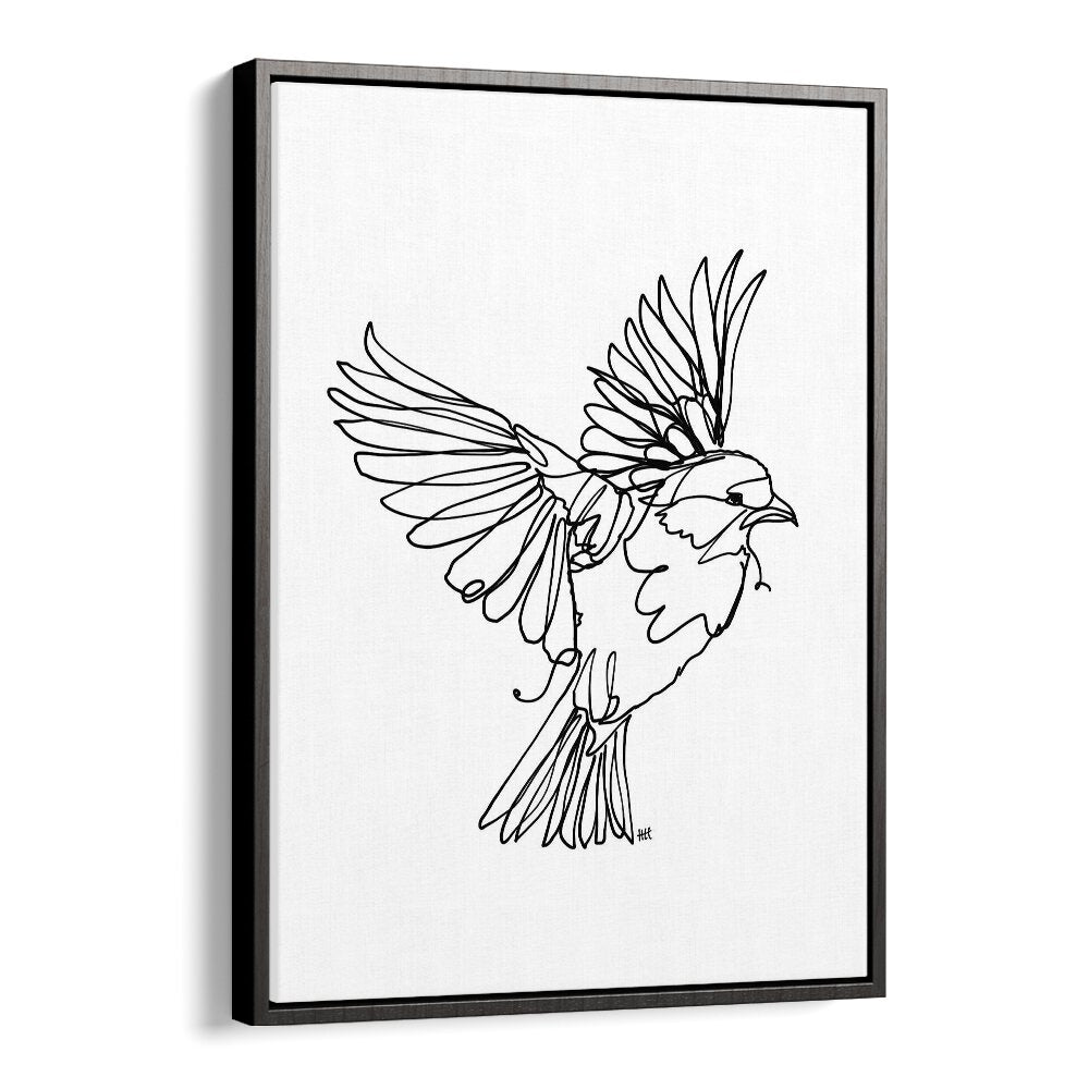 If You're A Bird Line Art Artwork in Black Floater Frame