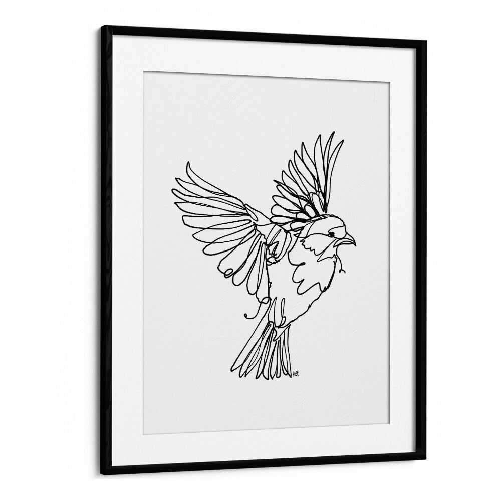 If You're A Bird Line Art Artwork in Black Frame With Mount