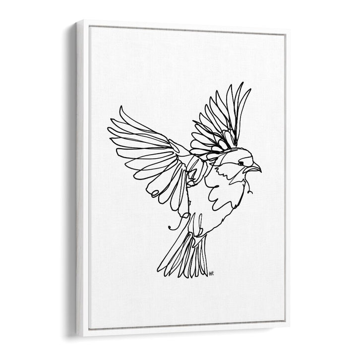 If You're A Bird Line Art Artwork in White Floater Frame