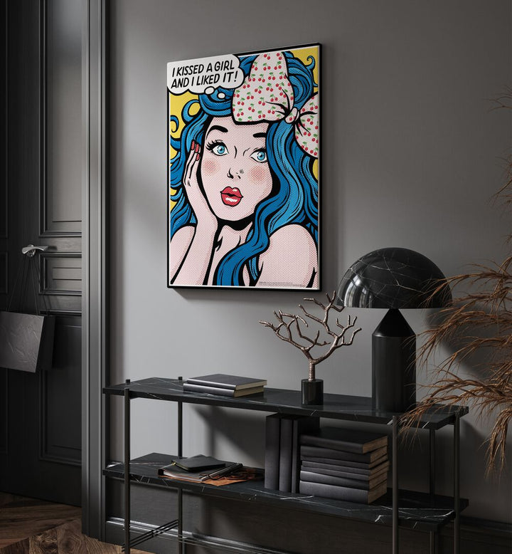 I KISSED A GIRL, POP ART PAINTING