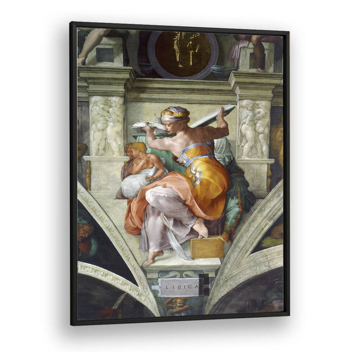 Ilibyan Sibyles (Circa 1511) Michelangelo Buonarroti art painting Artwork in Black Plain Frame