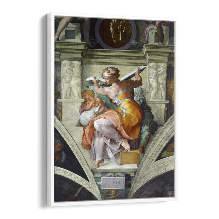 Ilibyan Sibyles (Circa 1511) Michelangelo Buonarroti art painting Artwork in White Floater Frame