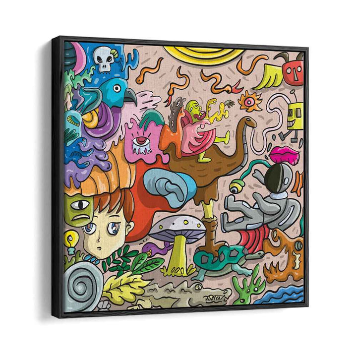 Imagination Island Comic Art Artwork in Black Floater Frame