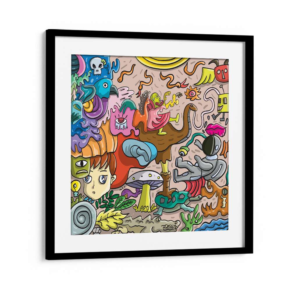 Imagination Island Comic Art Artwork in Black Frame With Mount