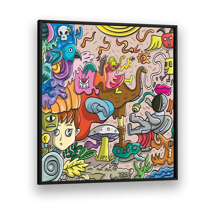 Imagination Island Comic Art Artwork in Black Plain Frame