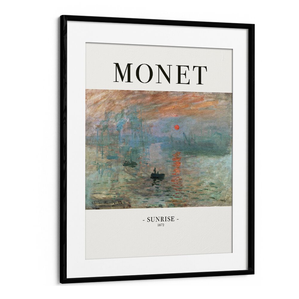 Impressionist Dawn Claude Monet's Sunrise ( 1872) Claude Monet art painting Artwork in Black Frame With Mount