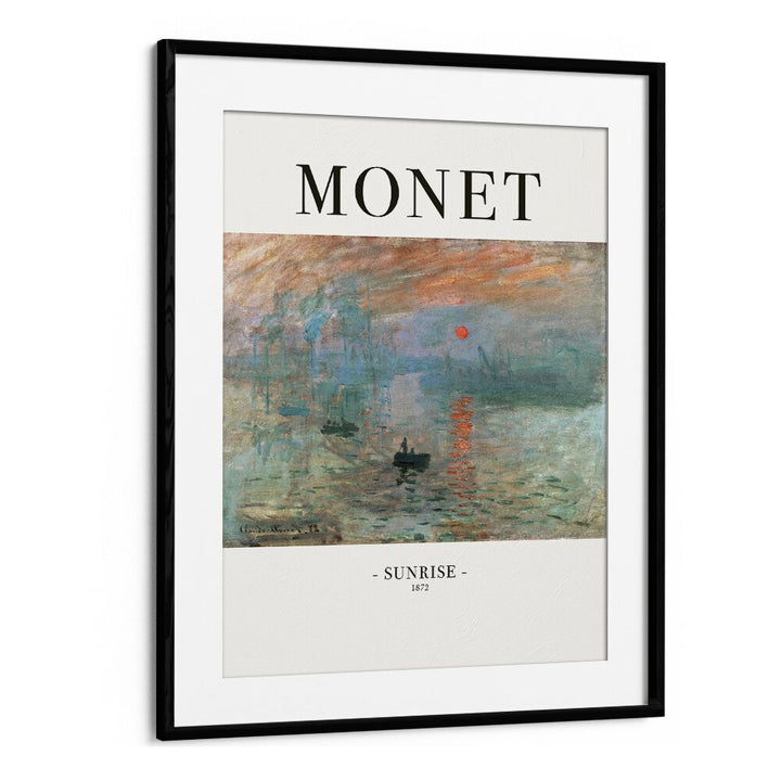 Impressionist Dawn Claude Monet's Sunrise ( 1872) Claude Monet art painting Artwork in Black Frame With Mount