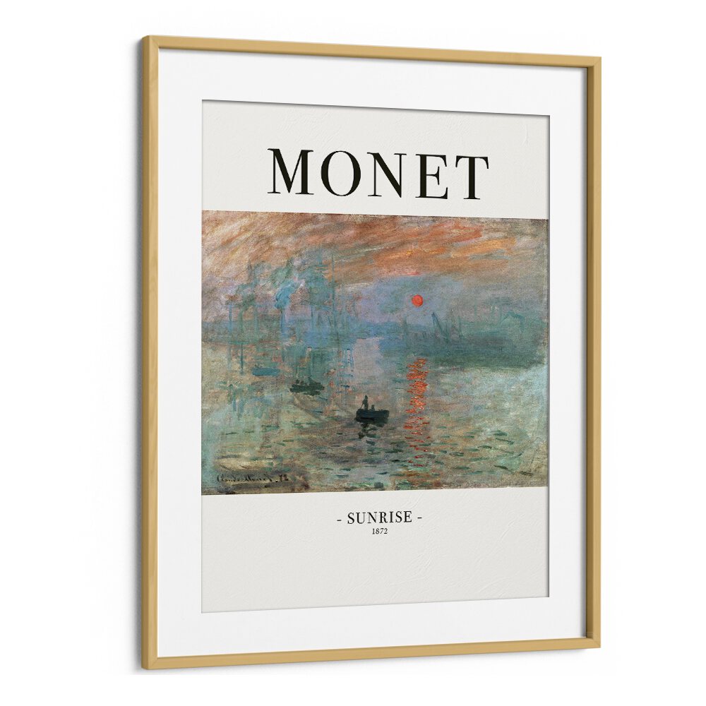 Impressionist Dawn Claude Monet's Sunrise ( 1872) Claude Monet art painting Artwork in Oak Wood Frame With Mount