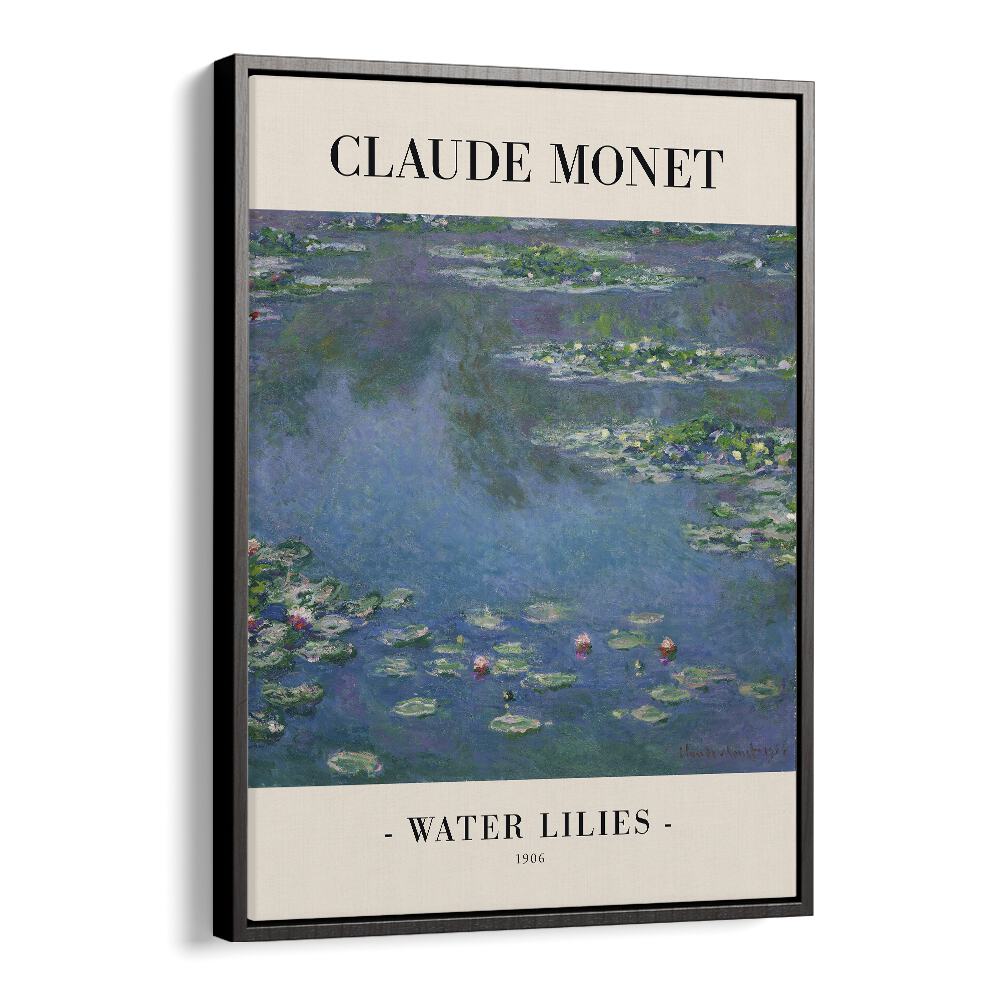 Impressionist Oasis-claude Monet's Water Lillies ( 1906 ) Claude Monet art painting Artwork in Black Floater Frame