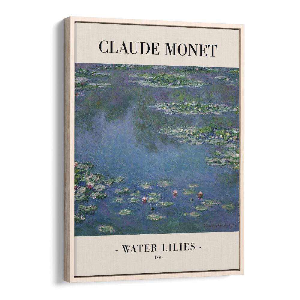 Impressionist Oasis-claude Monet's Water Lillies ( 1906 ) Claude Monet art painting Artwork in Oak Wood Floater Frame