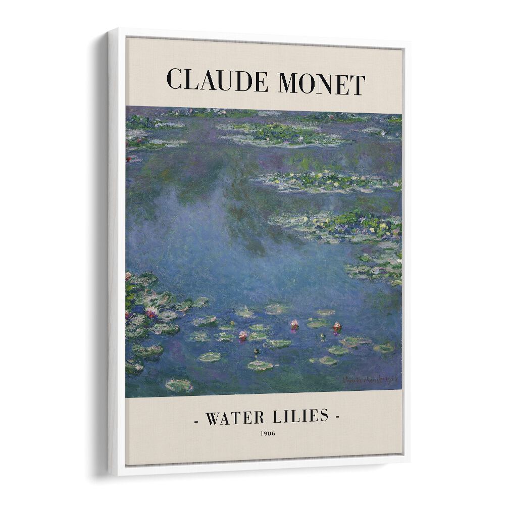 Impressionist Oasis-claude Monet's Water Lillies ( 1906 ) Claude Monet art painting Artwork in White Floater Frame