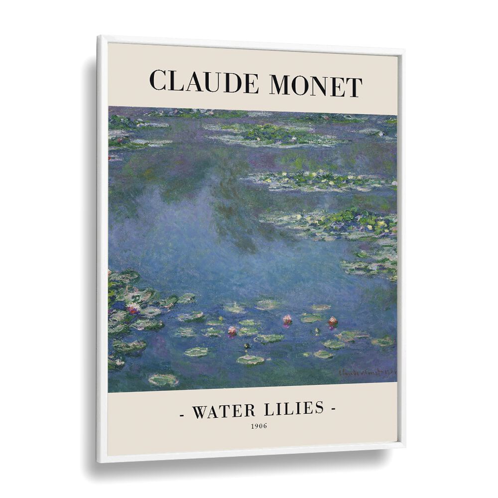 Impressionist Oasis-claude Monet's Water Lillies ( 1906 ) Claude Monet art painting Artwork in White Plain Frame