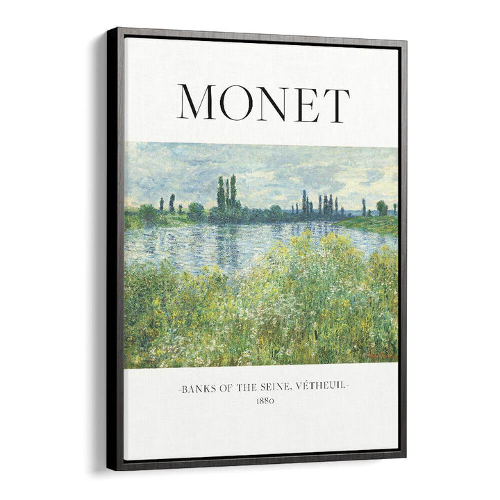 Impressionist Serenity claude Monet's Banks Of The Seine Claude Monet art painting Artwork in Black Floater Frame