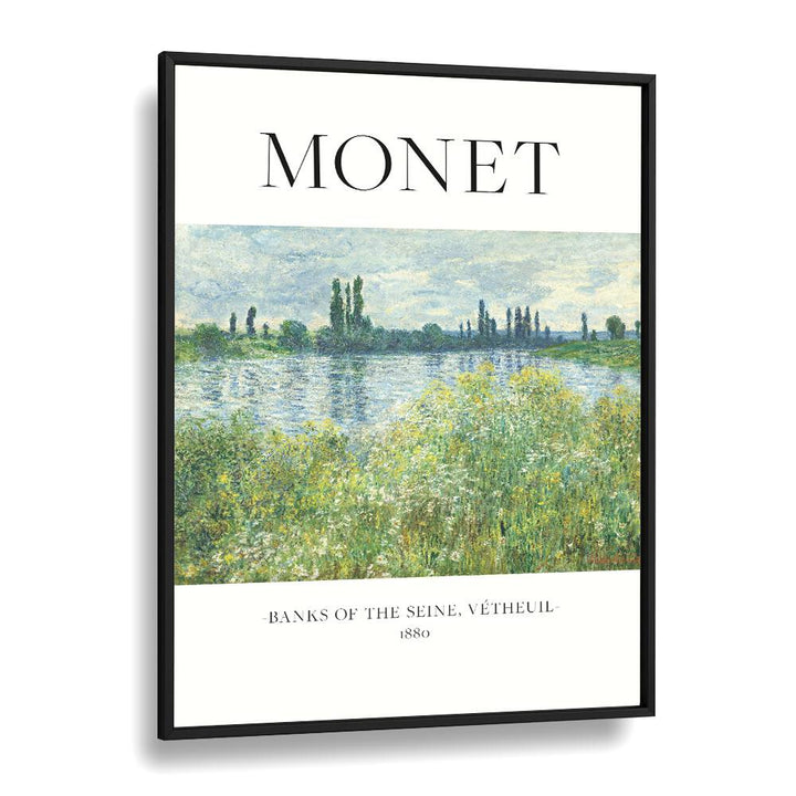 Impressionist Serenity claude Monet's Banks Of The Seine Claude Monet art painting Artwork in Black Plain Frame