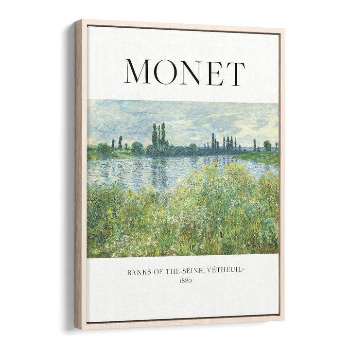 Impressionist Serenity claude Monet's Banks Of The Seine Claude Monet art painting Artwork in Oak Wood Floater Frame