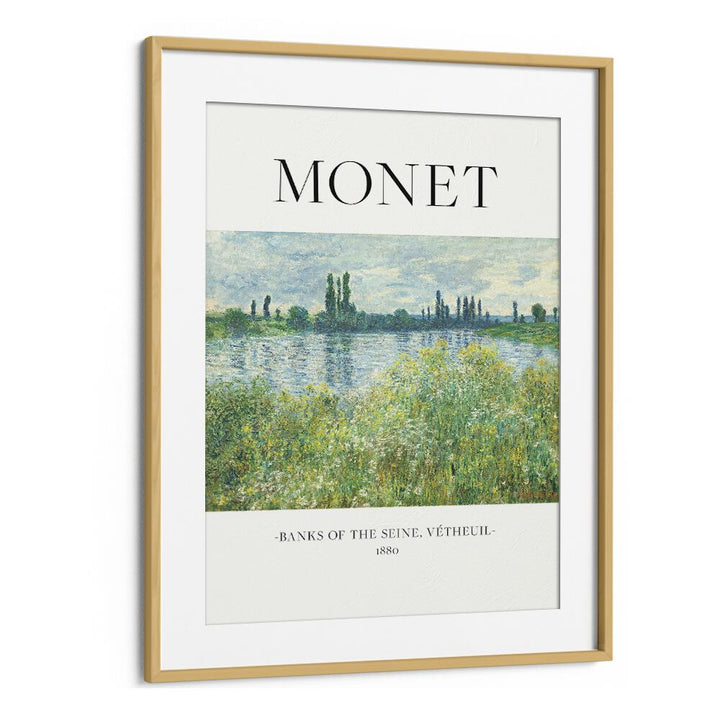 Impressionist Serenity claude Monet's Banks Of The Seine Claude Monet art painting Artwork in Oak Wood Frame With Mount