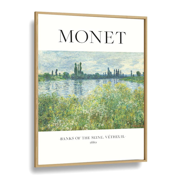 Impressionist Serenity claude Monet's Banks Of The Seine Claude Monet art painting Artwork in Oak Wood Plain Frame