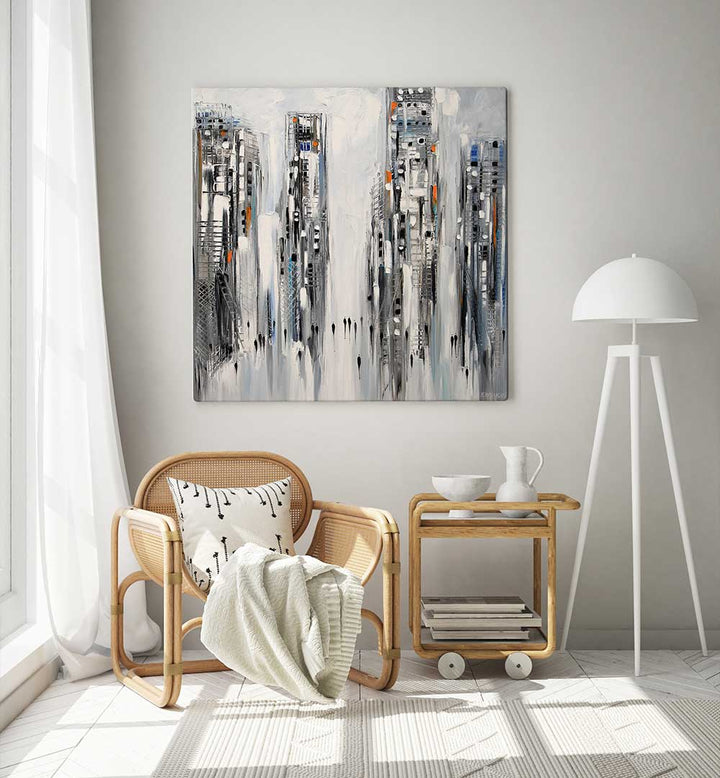 IN THE NEW CITY , MODERN IMPRESSIONISM PAINTINGS