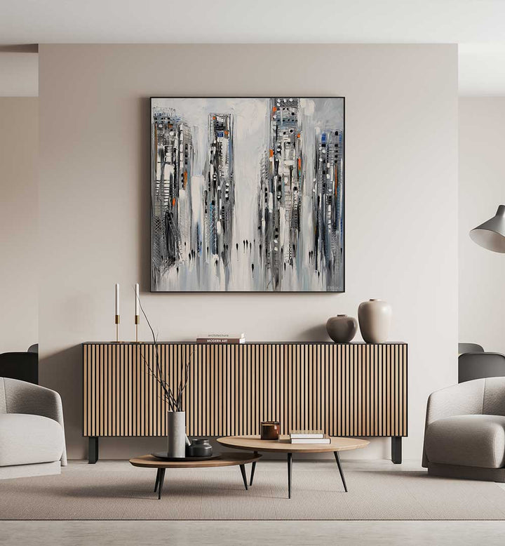 IN THE NEW CITY , MODERN IMPRESSIONISM PAINTINGS