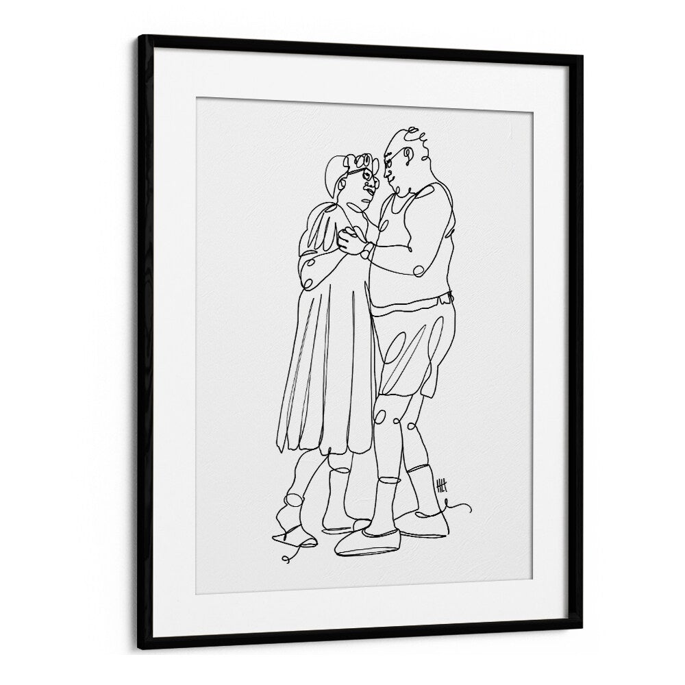 In This Life And The Next Line Art Artwork in Black Frame With Mount