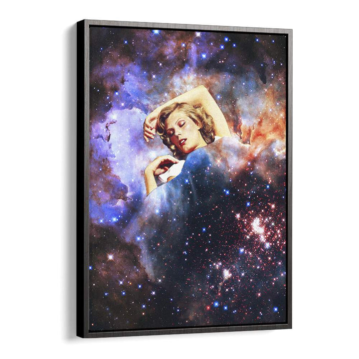 In Your Galactic Dreams Surreal Art Artwork in Black Floater Frame
