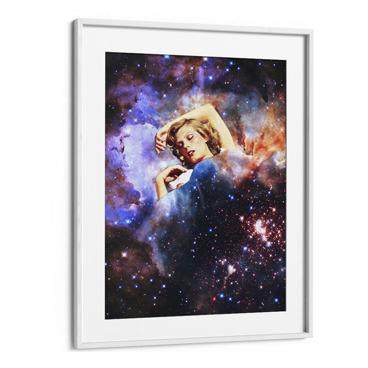 In Your Galactic Dreams Surreal Art Artwork in White Frame With Mount