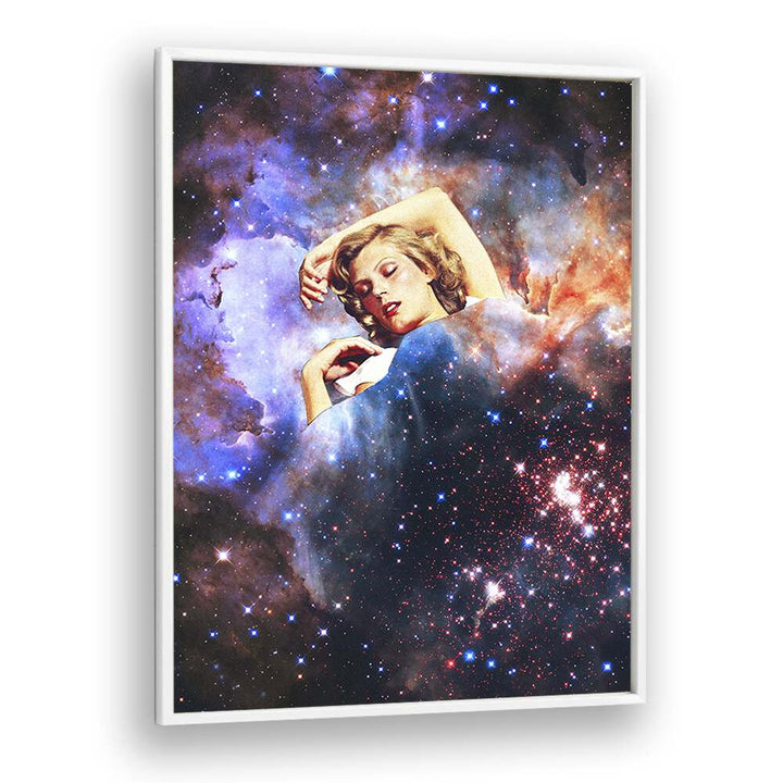 In Your Galactic Dreams Surreal art Artwork in White Plain Frame
