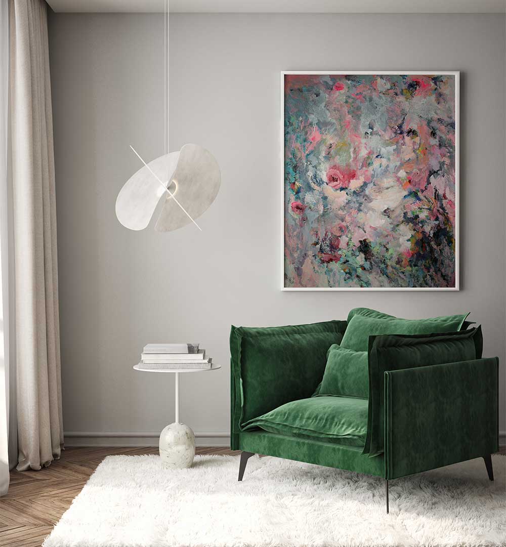 INDECENT PINK , FLORAL FLOWER PAINTINGS