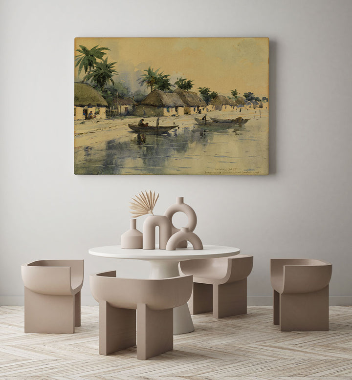 INDIAN VILLAGE ,VINTAGE LANDSCAPE