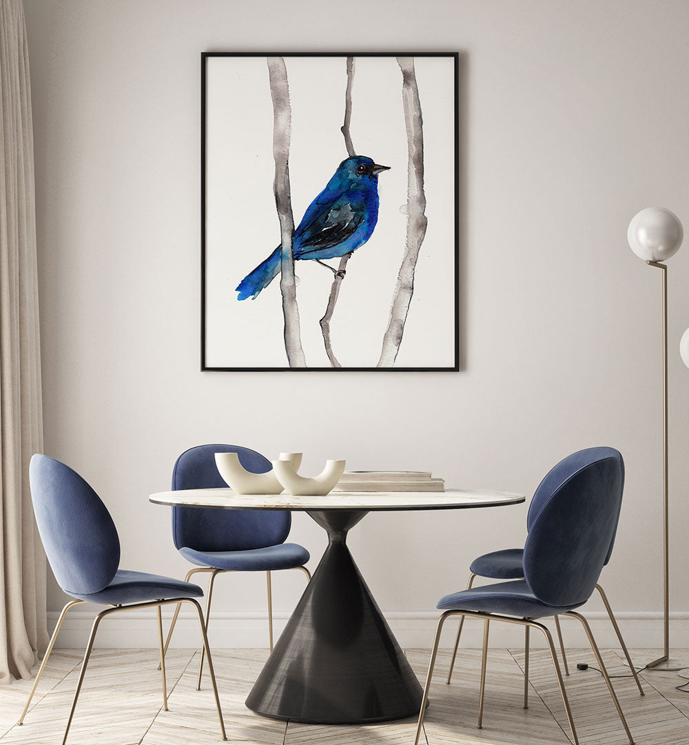 INDIGO BUNTING , ANIMAL PAINTINGS