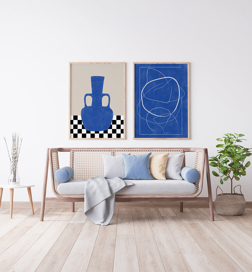 INDIGO ESSENCE , SET OF 2 PAINTINGS