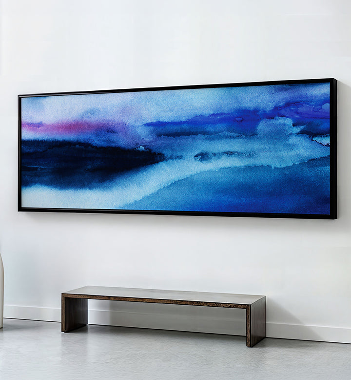 INDIGO HORIZON ABSTRACT , PANORAMIC ART